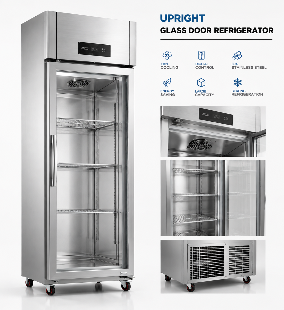 Wangpai single door glass door beverage cooler